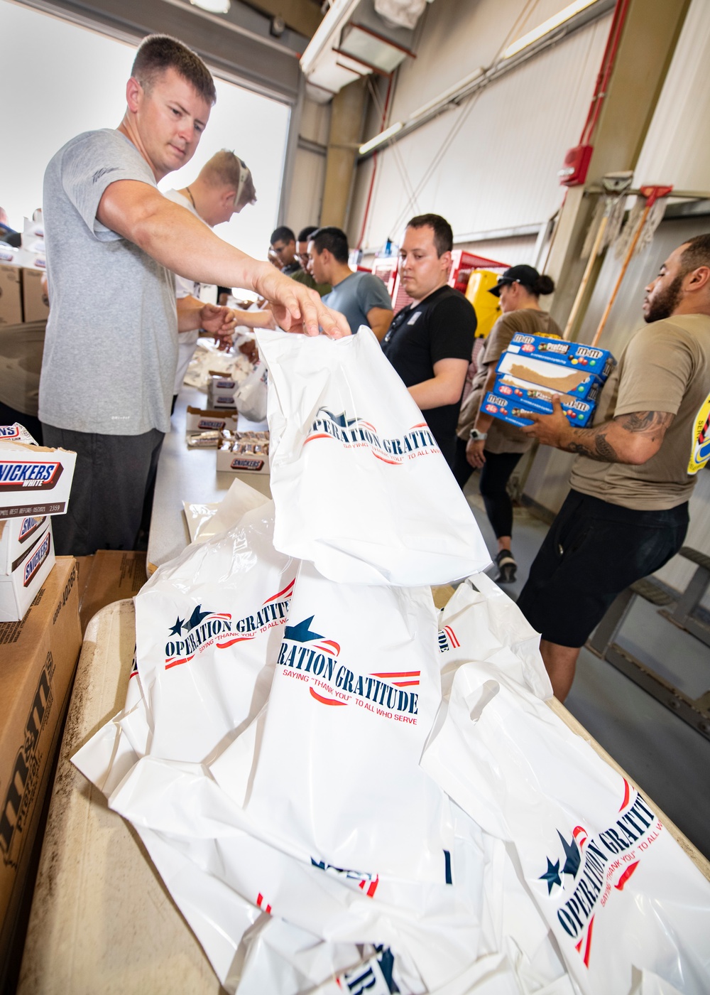Troops Assemble Care Packages on Camp Lemonnier
