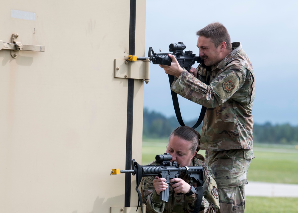 Mobility Airmen conduct Force-on-Force training at Mobility Guardian