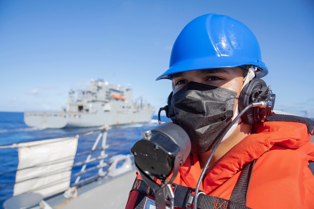 Sailors Aboard USS Milius (DDG 69) Conduct a Replenishment-at-Sea