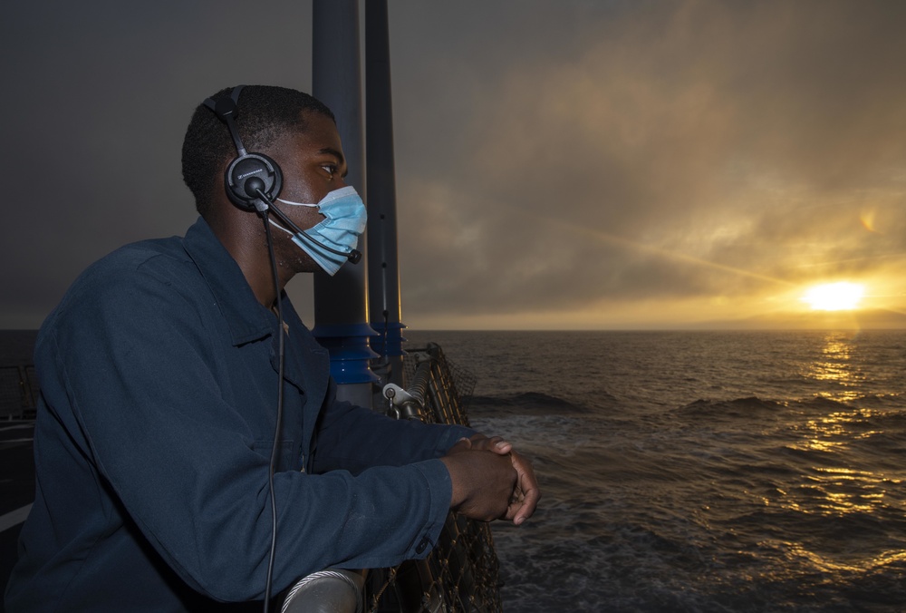 Sailor Stands Watch Aboard USS Milius (DDG 69)