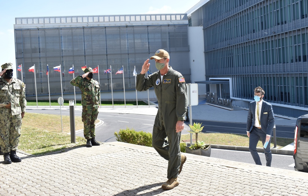 Vice Adm. Andrew Lewis, commander, U.S. 2nd Fleet and JFC-NF, visits STRIKFORNATO