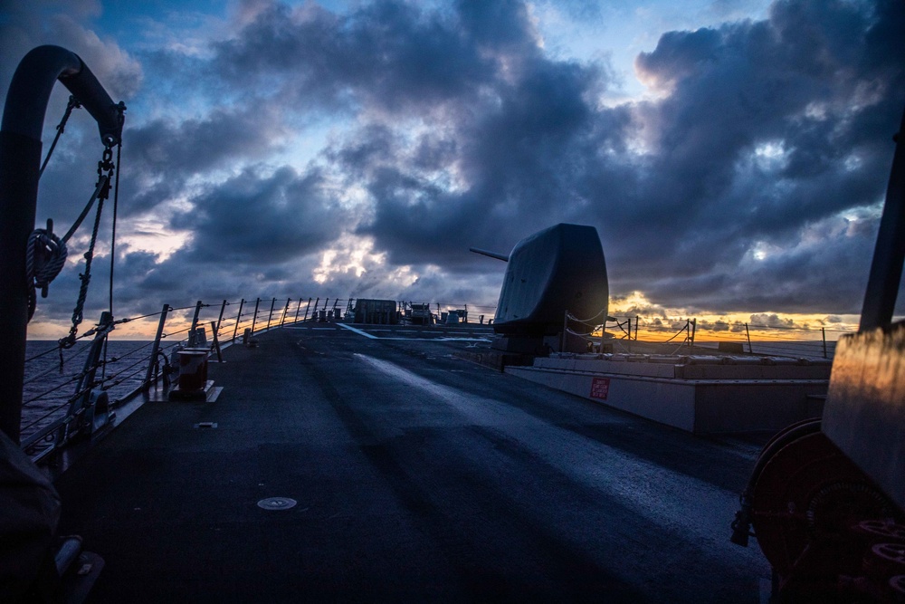 USS Curtis Wilbur Sunrise