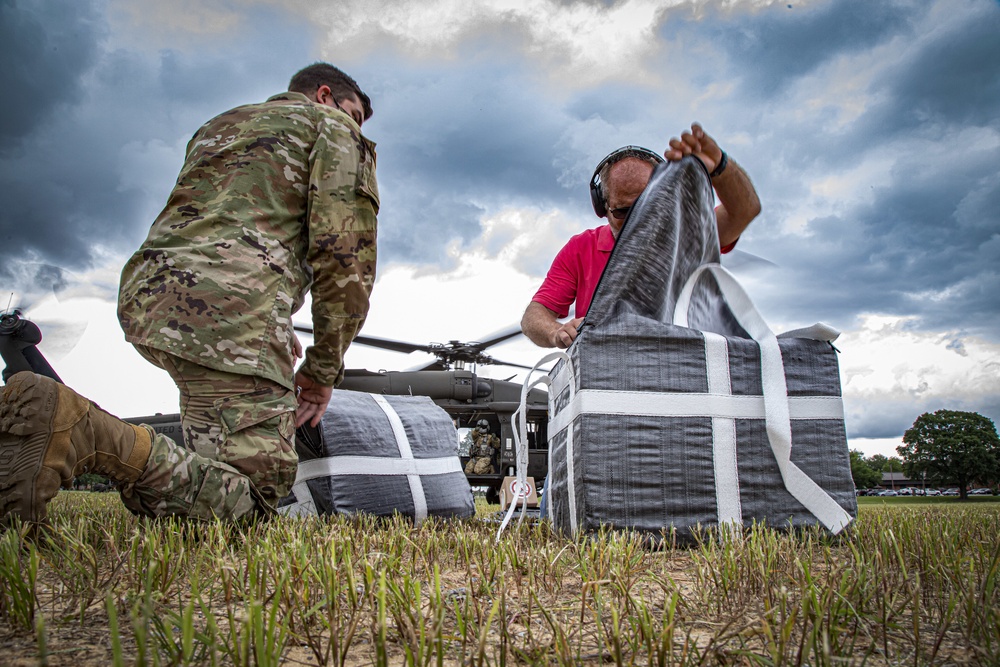 The U.S. Army Aeromedical Research Laboratory conducts speed bag system testing.