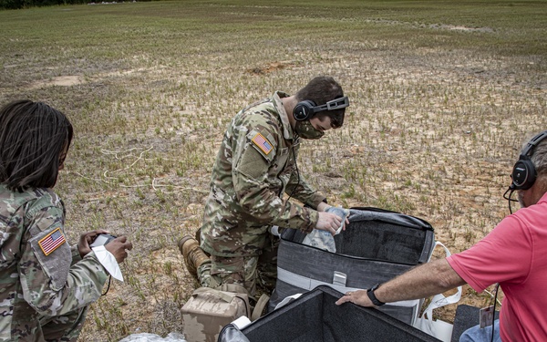 The U.S. Army Aeromedical Research Laboratory conducts speed bag system testing.