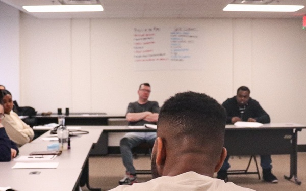 Strong Sergeants facilitate conversation for People First