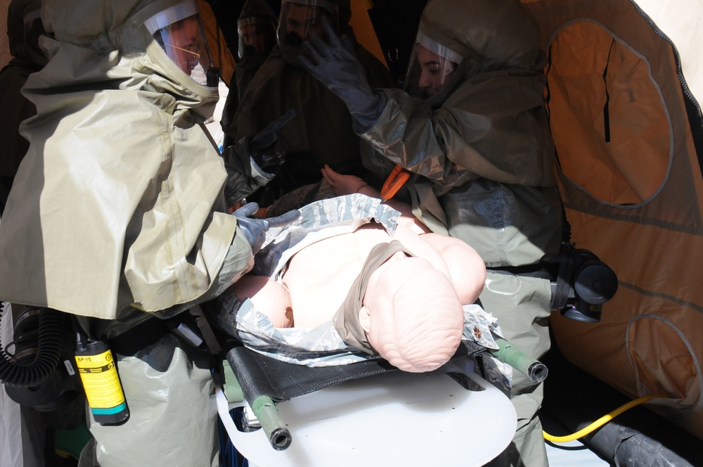 377 Med Group Tiger Medics tame all hazards in decon exercise