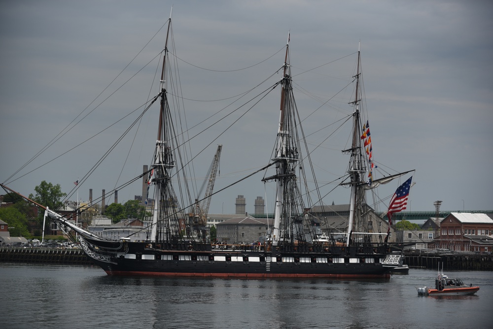 USS Constitution underway in Boston Harbor