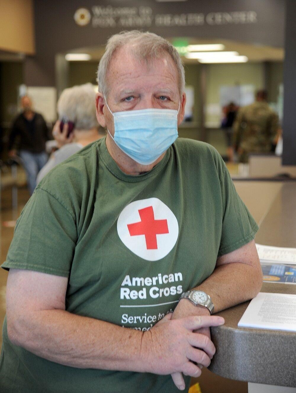 Rick Montgomery of Hazel Green is a Red Cross volunteer at Fox Army Health Center