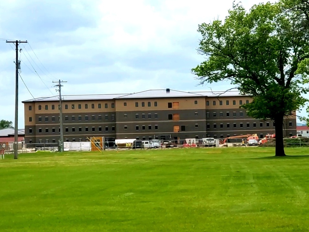 May 2021 construction operations of new barracks at Fort McCoy