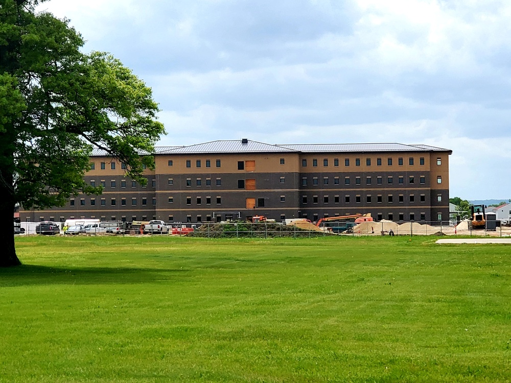 May 2021 construction operations of new barracks at Fort McCoy