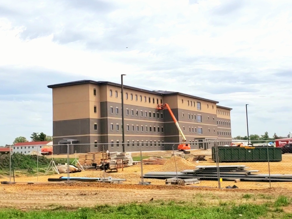 May 2021 construction operations of new barracks at Fort McCoy