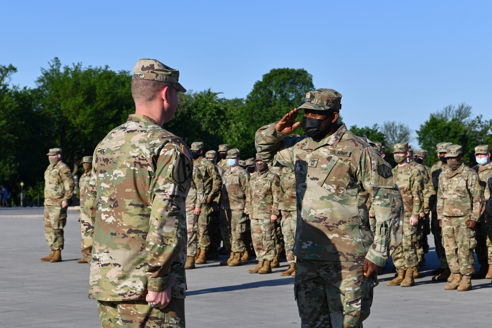 MA National Guard holds Promotion Ceremony at Lincoln Memorial