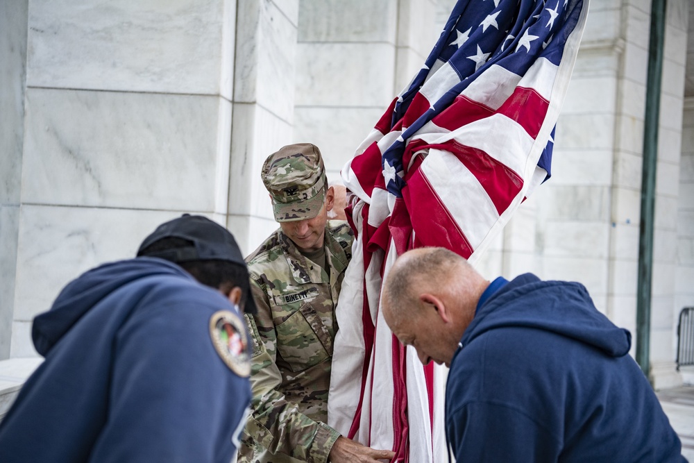 U.S. Flag Hanging in Memorial Amphitheater