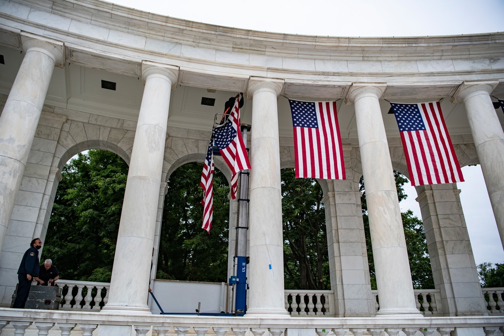 U.S. Flag Hanging in Memorial Amphitheater