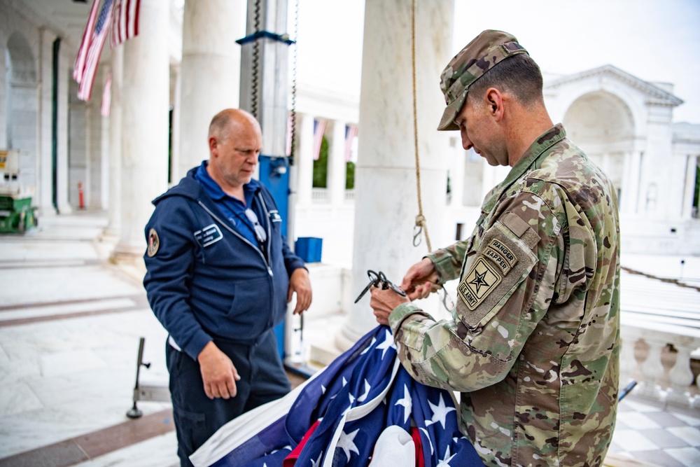 U.S. Flag Hanging in Memorial Amphitheater