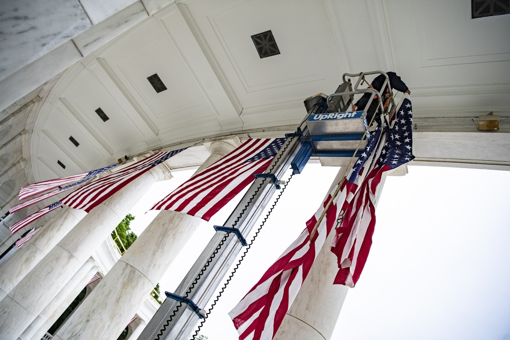 U.S. Flag Hanging in Memorial Amphitheater