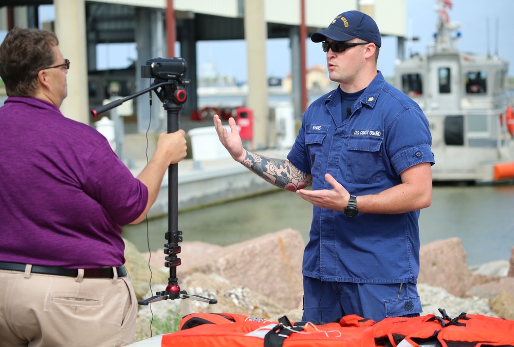 Coast Guard holds media engagement for National Safe Boating Week in Galveston, Texas