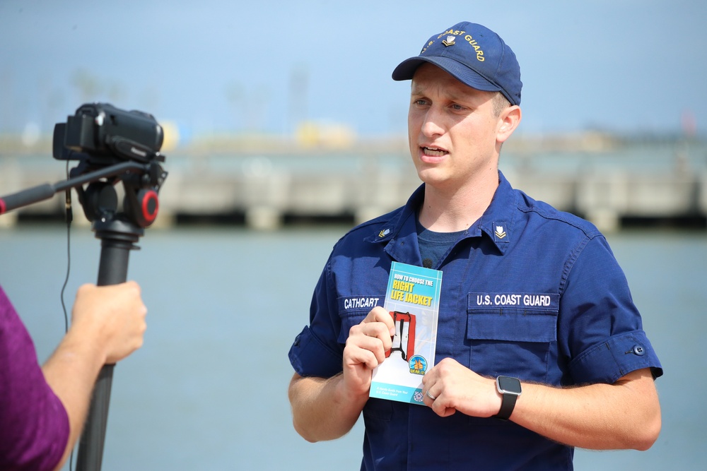 Coast Guard holds media engagement for National Safe Boating Week in Galveston, Texas