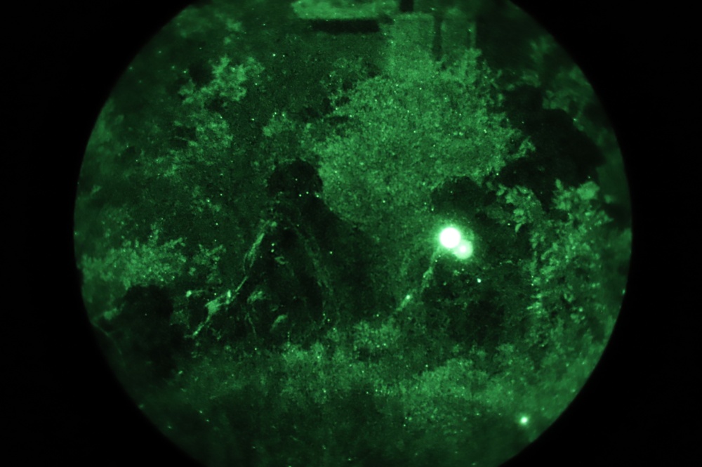 OPFOR , 1-509th Airborne Infantry, Geronimo Soldiers viewed through night vision during JRTC 21-06