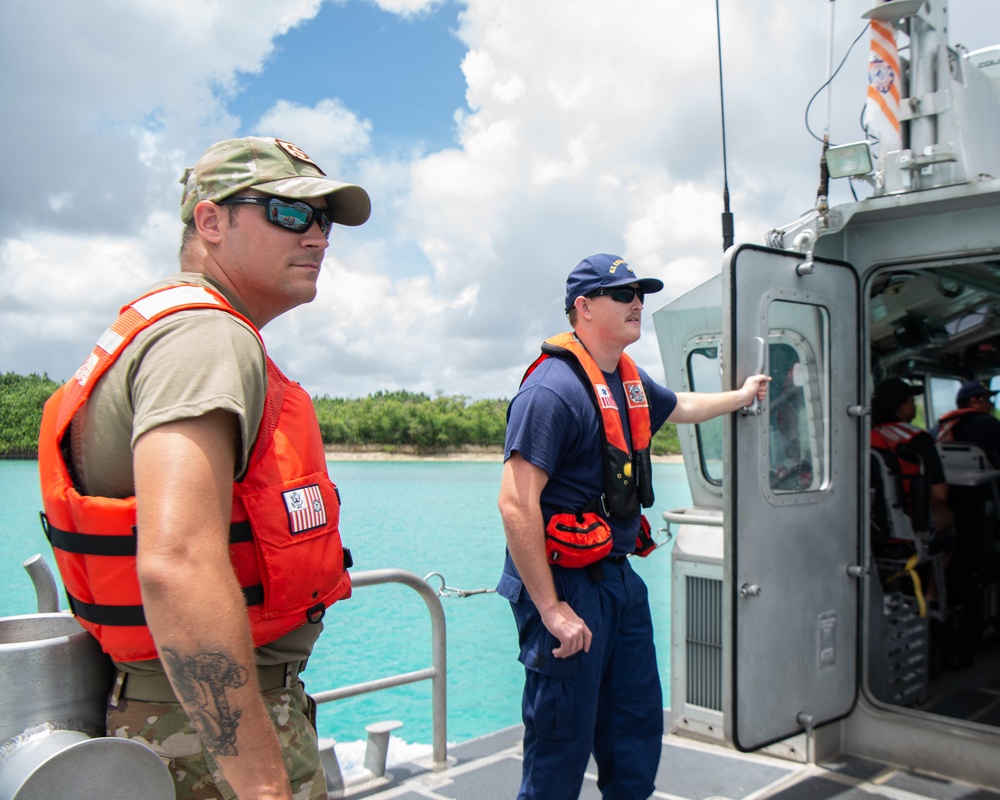 First ever joint 36th security forces squadron and U.S. coast guard patrol operation