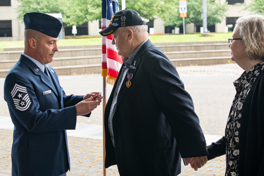 The Bronze Star Medal with Valor presented to Gerald J. Kawecki