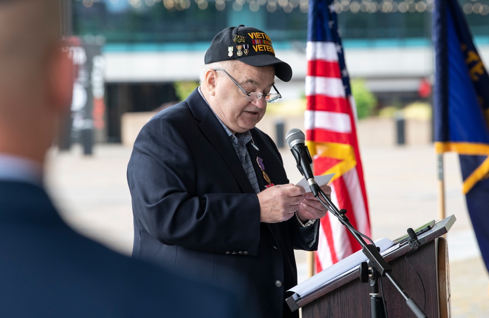 The Bronze Star Medal with Valor presented to Gerald J. Kawecki