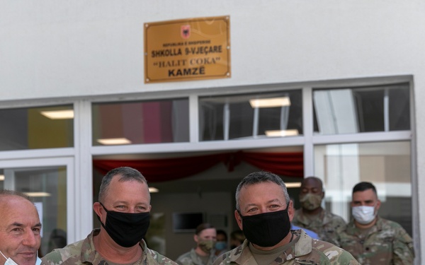 53rd IBCT donates backpacks and supplies to Halit Coka School in Albania