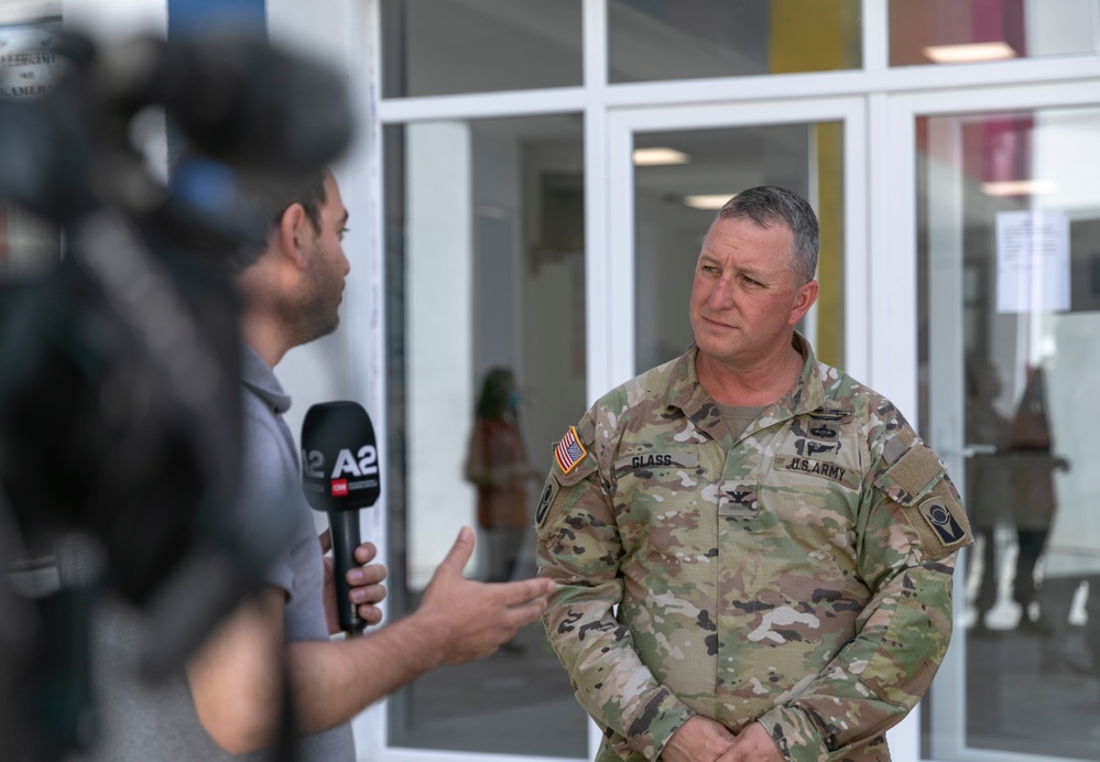 53rd IBCT Commander interviews with local Albania media at community outreach event