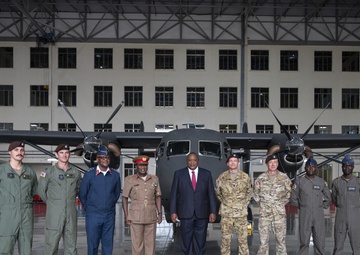 USAF Combat Aviation Advisors showcase C-145 to President Kenyatta