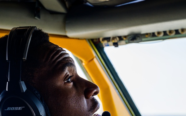 KC-135 Stratotanker Refuels F/A-18 Hornets