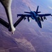 KC-135 Stratotanker Refuels F/A-18 Hornets