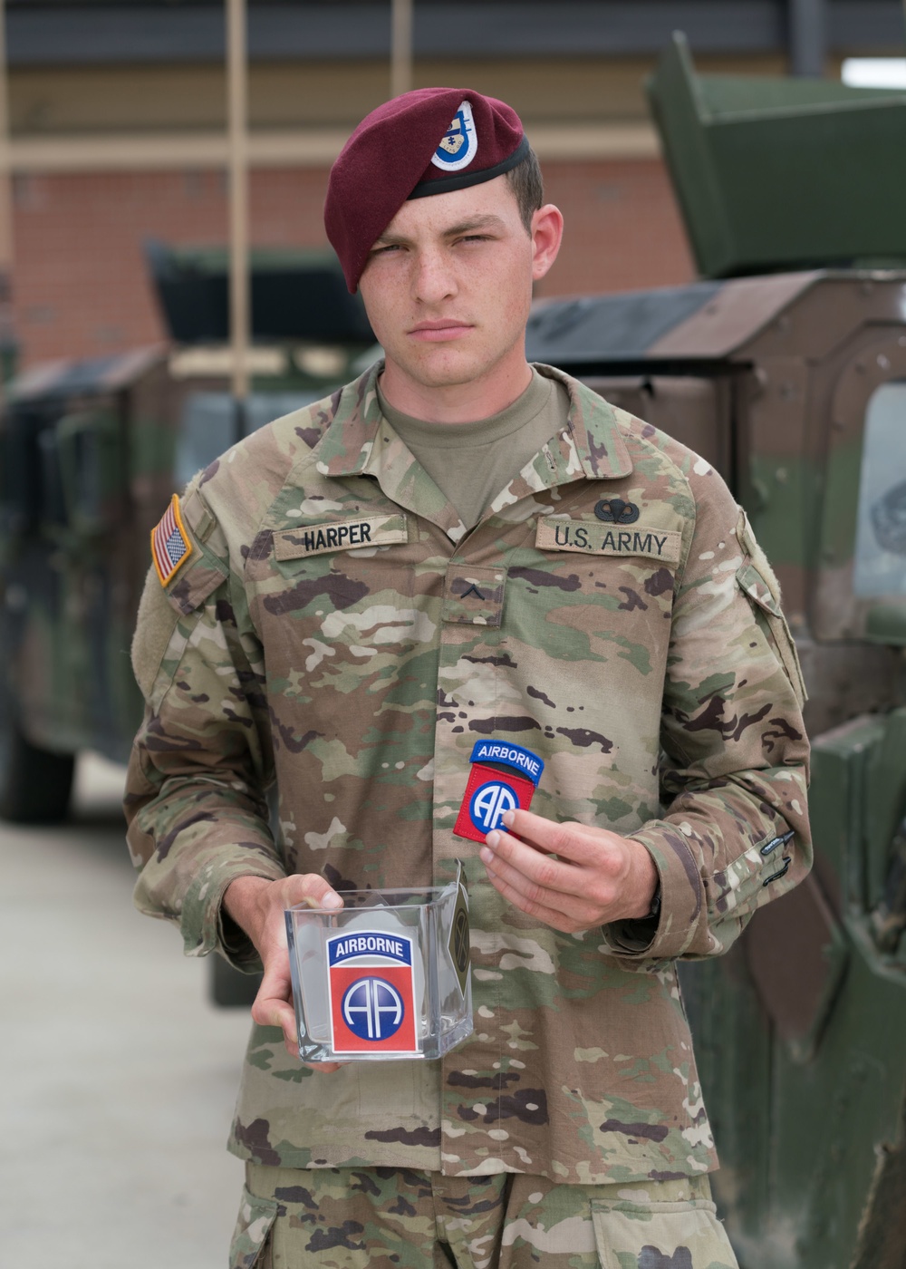 Paratrooper Donates 82nd Patch for 77th D-DAY Anniversary in Normandy