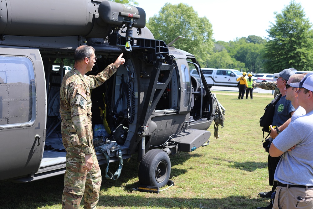 NC Guard and First Responders Helicopter Aquatic Rescue Team Training in Weldon North Carolina