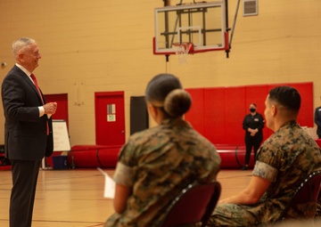 Retired U.S. Marine Corps General and former Secretary of Defense James Mattis visits Headquarters and Service Battalion, Fleet Marine Force Atlantic, U.S. Marine Corps Forces Command.