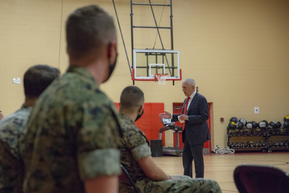 Retired General and former Secretary of Defense, James Mattis, visits Headquarters and Service Battalion, Fleet Mrine Force Atlantic, U.S. Marine Corps Forces Command
