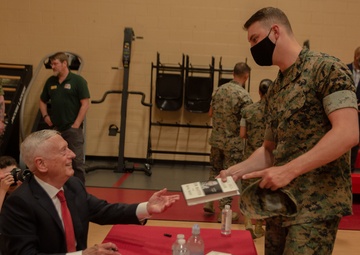 Retired U.S. Marine Corps General and former Secretary of Defense James Mattis visits Headquarters and Service Battalion, Fleet Marine Force Atlantic, U.S. Marine Corps Forces Command.