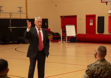 Retired U.S. Marine Corps General and former Secretary of Defense James Mattis visits Headquarters and Service Battalion, Fleet Marine Force Atlantic, U.S. Marine Corps Forces Command.