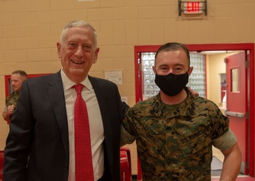 Retired U.S. Marine Corps General and former Secretary of Defense James Mattis visits Headquarters and Service Battalion, Fleet Marine Force Atlantic, U.S. Marine Corps Forces Command.