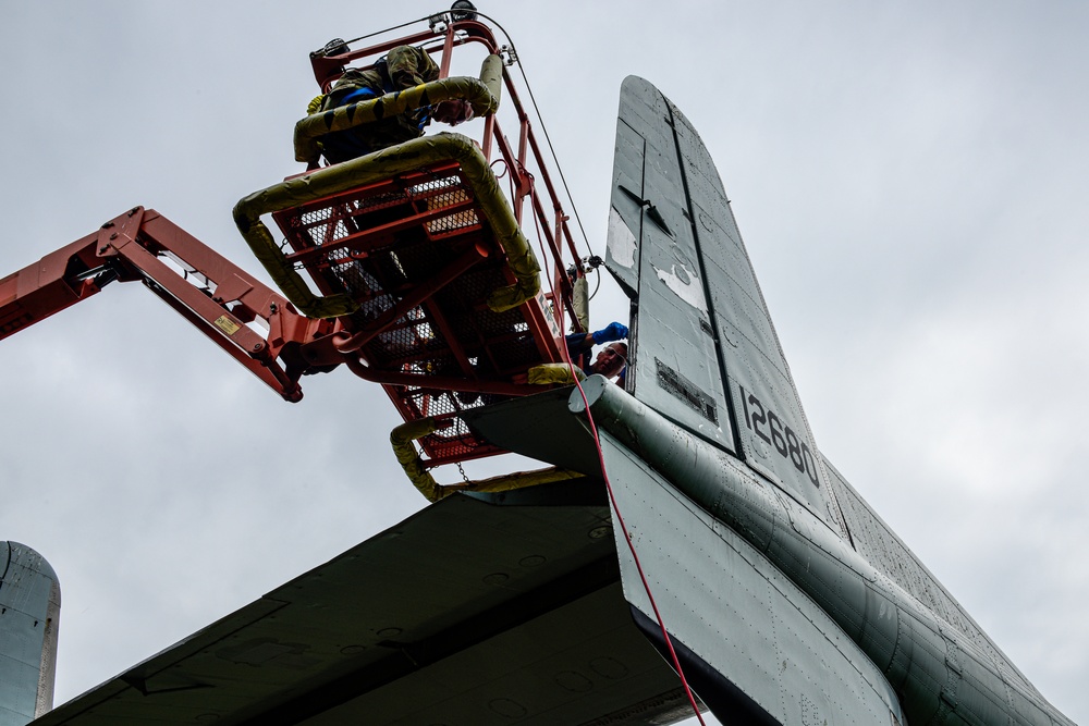 Patching a C-119 Boxcar