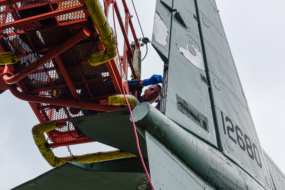 Patching a C-119 Boxcar