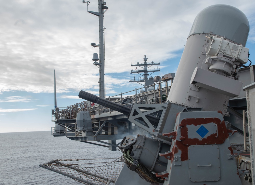 USS Ronald Reagan (CVN 76) MK15 Phalanx Close-in Weapons System Live-Fire Exercise
