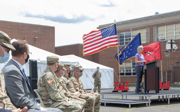 U.S. Air Force conducts end of mission ceremony at Indiana community vaccination center