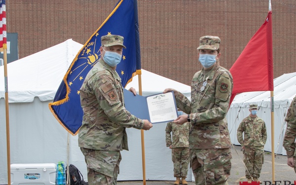 U.S. Air Force conducts end of mission ceremony at Indiana community vaccination center
