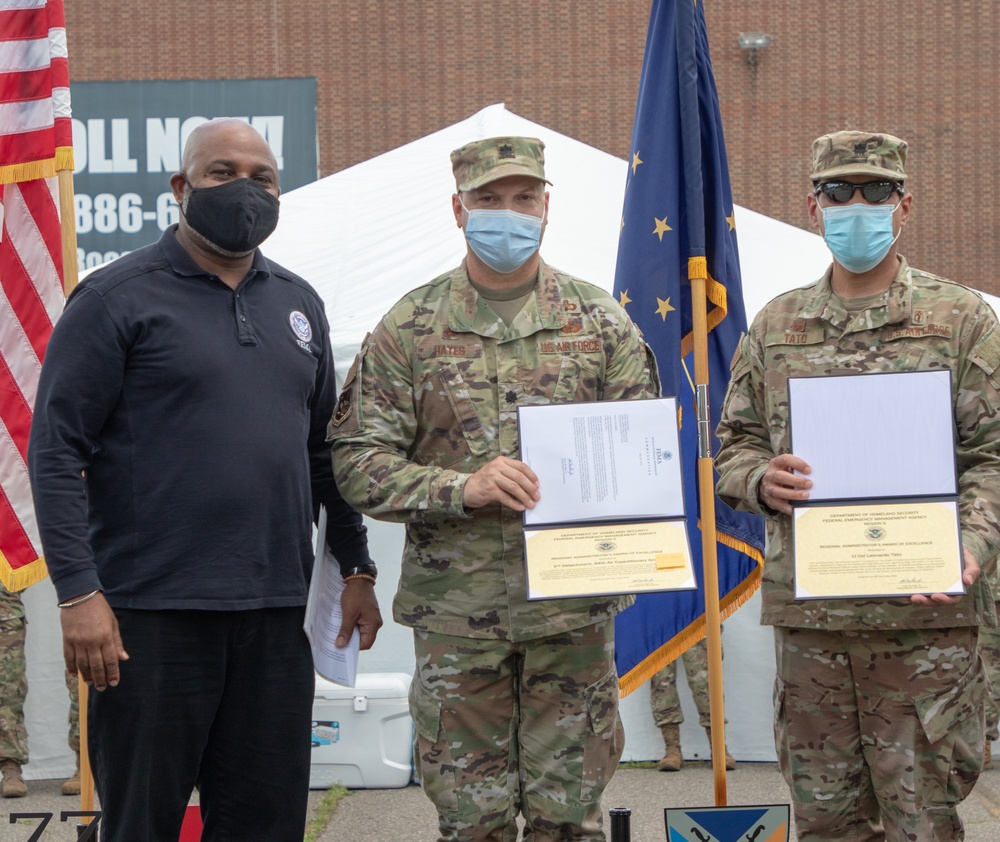 U.S. Air Force conducts end of mission ceremony at Indiana community vaccination center