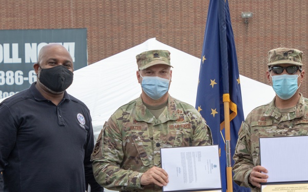 U.S. Air Force conducts end of mission ceremony at Indiana community vaccination center
