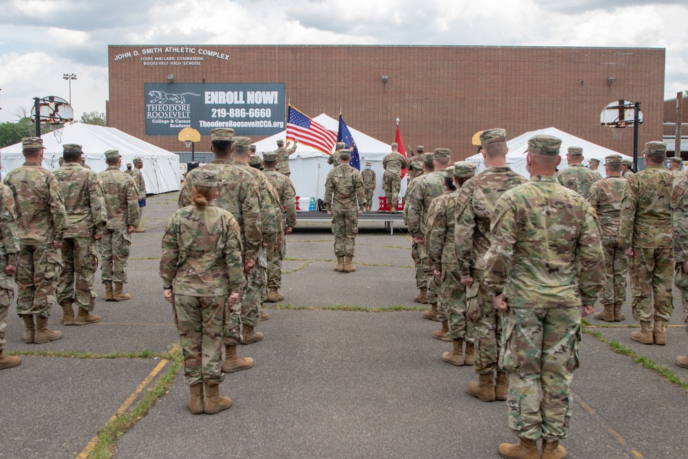 U.S. Air Force conducts end of mission ceremony at Indiana community vaccination center