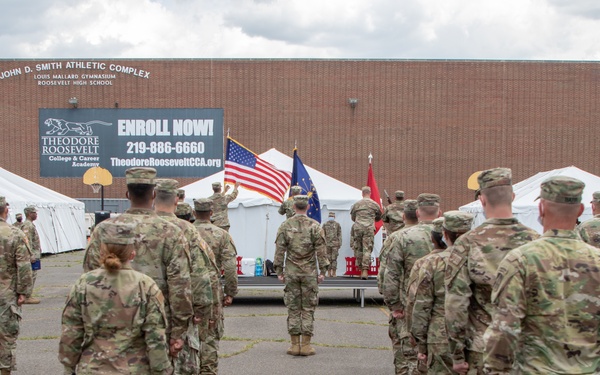 U.S. Air Force conducts end of mission ceremony at Indiana community vaccination center