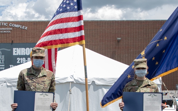 U.S. Air Force conducts end of mission ceremony at Indiana community vaccination center