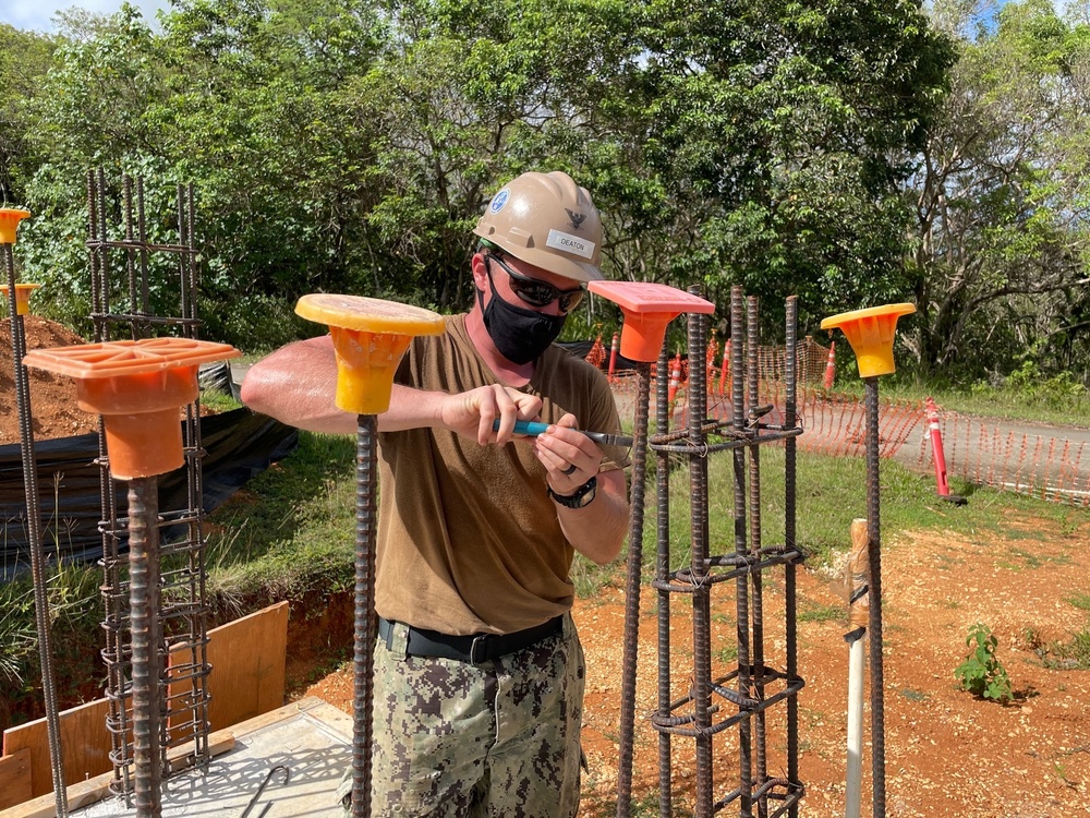 NMCB 11 Constructs Restroom Facility on Naval Base Guam Munitions Site