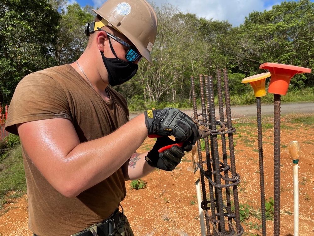 NMCB 11 Constructs Restroom Facility on Naval Base Guam Munitions Site